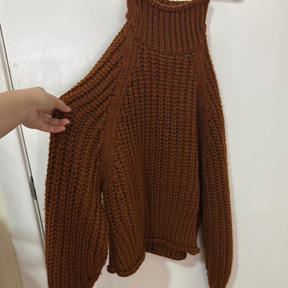 H&M Brown Cowl Neck Sweater with Chunky Knit